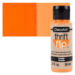 DecoArt Thrift Flip Multi-Surface Paint - Pumpkin, 2 oz bottle and swatch