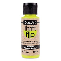 DecoArt Thrift Flip Multi-Surface Paint - Electric Lime, 2 oz