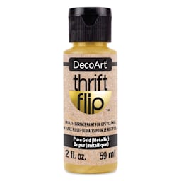 DecoArt Thrift Flip Multi-Surface Paint - Pure Gold Metallic, 2 oz