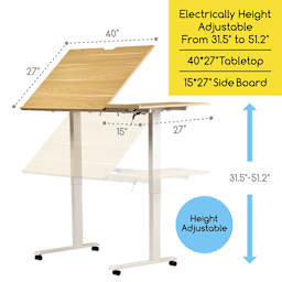 Meeden Electric Drafting Table - 40" W x 27" L - adjustable height