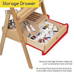 Meeden H-Frame Floor Easel with Storage - storage drawer (materials not included)