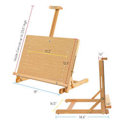 Meeden H-Frame Tabletop Easel - dimensions