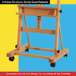 Meeden Large H-Frame Easel - H-Frame Structure with Sturdy Quad Pedestal