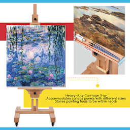 Meeden XL Adjustable Easel Stand - Heavy-Duty Carriage Tray