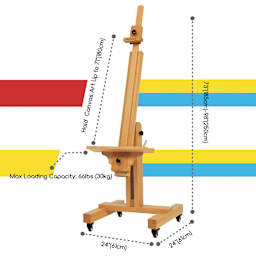 Meeden XL Adjustable Easel Stand - dimensions