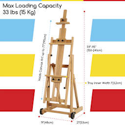Meeden Versatile H-Frame Easel - 19” W x 21” D, 59" - 95" H
