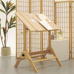 Meeden Wood Drafting Table - 35-1/2” W x 23-1/2” L - in use