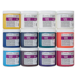 Handy Art Fabric Paint - Primary Set of 12, 16 oz - out of packaging