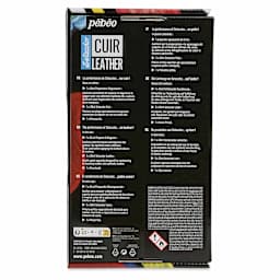 Pebeo Setacolor Leather Paint Set - Set of 7, Starter Box back of packaging