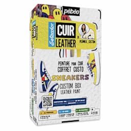 Pebeo Setacolor Leather Paint Set - Set of 11, Sneakers Custom Box front of packaging