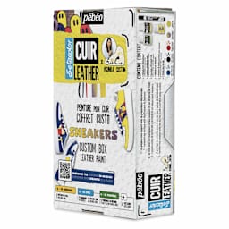 Pebeo Setacolor Leather Paint Set - Set of 11, Sneakers Custom Box packaging angled view