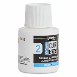 Pebeo Setacolor Leather Lightening Thinner Medium - 110 ml Bottle showing left side of bottle