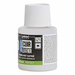 Pebeo Setacolor Leather Varnish - Matt-Satin, 110 ml Bottle right side of bottle