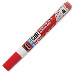 Pebeo Setacolor Leather Paint Marker - Intense Red with cap on