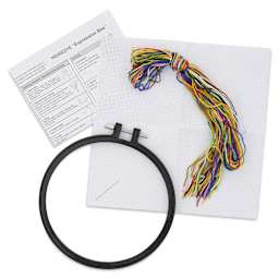 Bucilla Mindful Stitching Counted Cross Stitch Kit - Expressive Bee, 6" contents