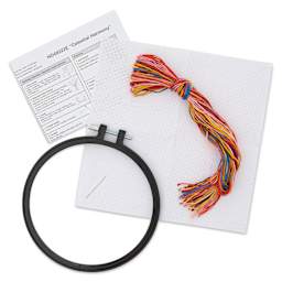 Bucilla Mindful Stitching Counted Cross Stitch Kit - Celestial Harmony, 6" contents