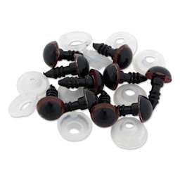 Cousin DIY Shank Back Animal Eyes - Pkg of 10, Solid Brown, 8 mm