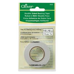 Clover Double Sided Basting Tape - .5" x 7.5 yds Roll front of packaging
