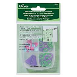 Clover Knitting Accessory Set for Beginners - Set of 52 front of packaging