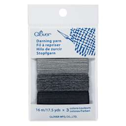 Clover Darning Yarn - Set of 3, Gray, 17.5 yds in packaging