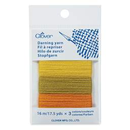 Clover Darning Yarn - Set of 3, Yellow, 17.5 yds in packaging