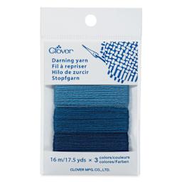 Clover Darning Yarn - Set of 3, Denim, 17.5 yds in packaging
