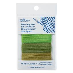 Clover Darning Yarn - Set of 3, Green, 17.5 yds in packaging
