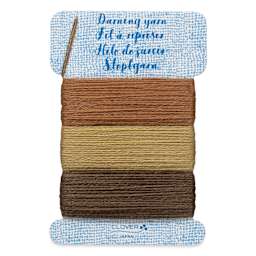 Clover Darning Yarn - Set of 3, Brown, 17.5 yds