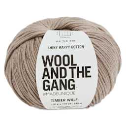 Wool and the Gang Shiny Happy Cotton Yarn - Timber Wolf, 155 yds