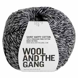 Wool and the Gang Shiny Happy Cotton Yarn - TV Static, 155 yds