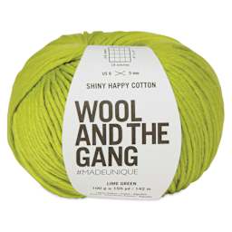 Wool and the Gang Shiny Happy Cotton Yarn - Lime Green, 155 yds