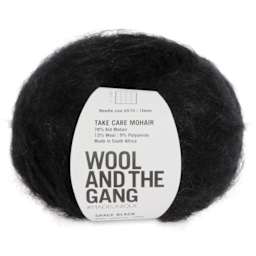 Wool and the Gang Take Care Mohair Yarn - Space Black, 109 yds