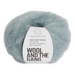 Wool and the Gang Take Care Mohair Yarn - Blue Chalk, 109 yds