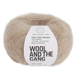 Wool and the Gang Take Care Mohair Yarn - Lazy Latte, 109 yds