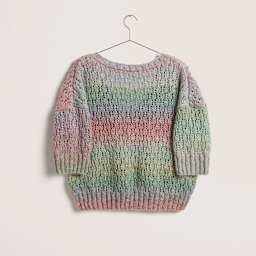 Rico Design Creative Painted Power Cotton DK Yarn - Classic Rainbow. 100 g showing completed sweater project
