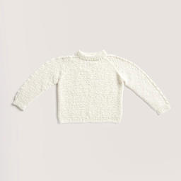 Rico Design Soft Alpaca Yarn - Cream, 137 yds showing completed sweater project