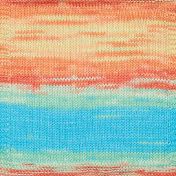 Premier Yarn Hipster Cotton Yarn - Beachball, 229 yds showing knitted pattern