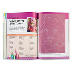 Realistic Portraits in Colored Pencil - Spread about developing skin tones
