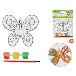 Krafty Kids DIY 3D Suncatcher Kit - Butterfly (contents, packaging, painting)