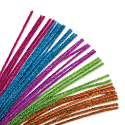 Krafty Kids Chenille Stems - Tinsel, Assorted Colors, 12", Package of 35