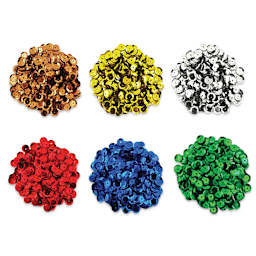 Craft Medley Sequins -  Dazzling Metallics, .85 oz (Sequins in piles)