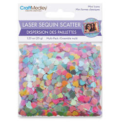 Craft Medley Mini Laser Sequin Scatter - Solid Heart, 1.23 oz front of packaging