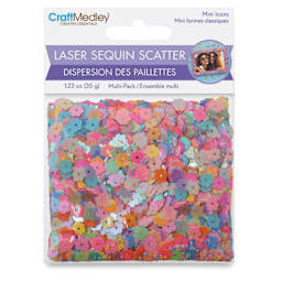 Craft Medley Mini Laser Sequin Scatter - Flower, 1.23 oz front of packaging