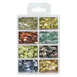 Craft Medley Sequins - Metallics Set, .56 oz (Back of package)