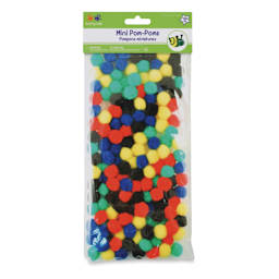 Krafty Kids Pom Poms - Primary Colors, 1/2", Mini, Package of 150 (In packaging)
