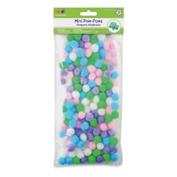 Krafty Kids Pom Poms - Pastel Colors, 1/2", Mini, Package of 150 (In packaging)