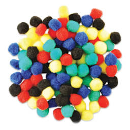 Krafty Kids Pom Poms - Primary Colors, 3/4", Package of 100