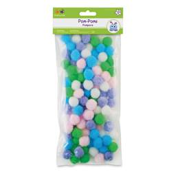 Krafty Kids Pom Poms - Pastel Colors, 3/4", Package of 100 (In packaging)