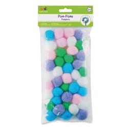 Krafty Kids Pom Poms - Pastel Colors, 1-1/4",  Package of 40 (In packaging)
