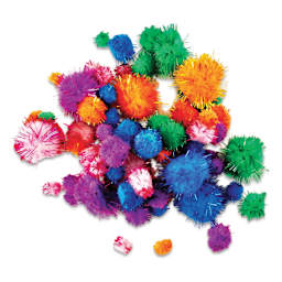 Krafty Kids Tinsel Pom Poms - Glitter, Package of 75